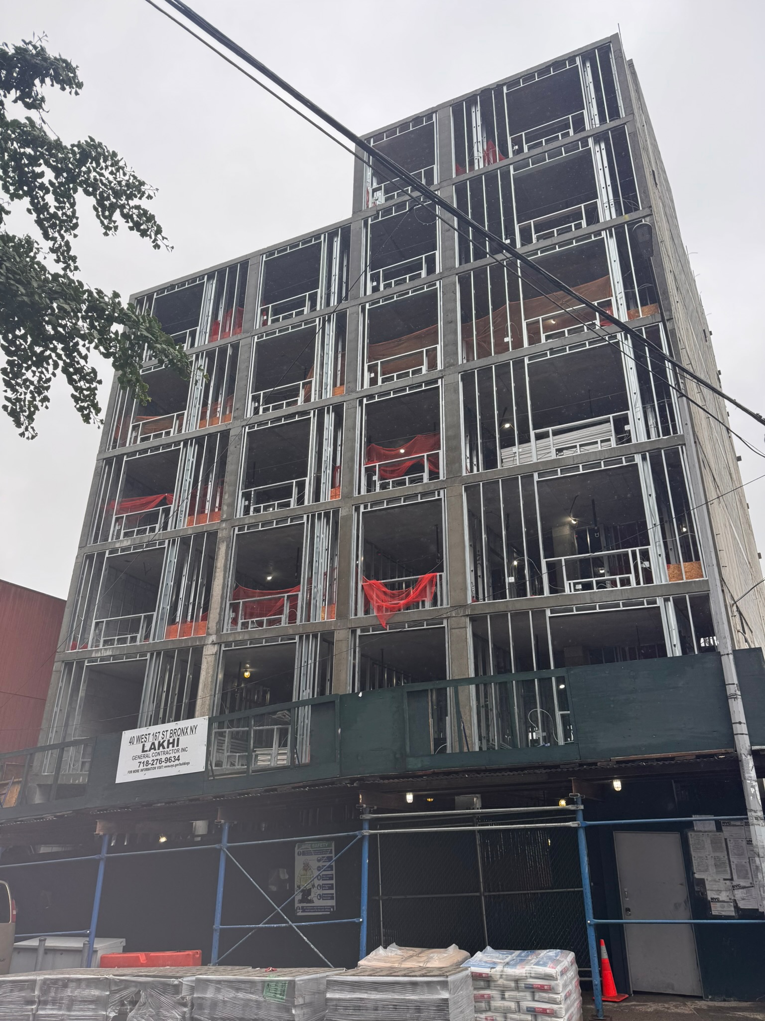 40 West 167th Street in the Bronx during building construction